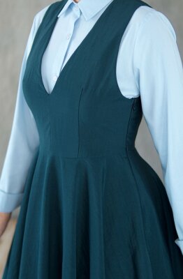 v yaka elbise - hrmonny