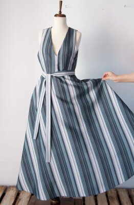 ZÜMRÜT ÇİZGİLİ ELBİSE ( gömlek dahil değildir ) - 3