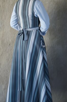 ZÜMRÜT ÇİZGİLİ ELBİSE ( gömlek dahil değildir ) - 9