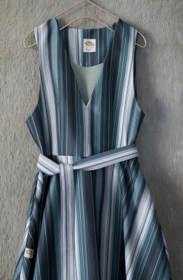 ZÜMRÜT ÇİZGİLİ ELBİSE ( gömlek dahil değildir ) - 10