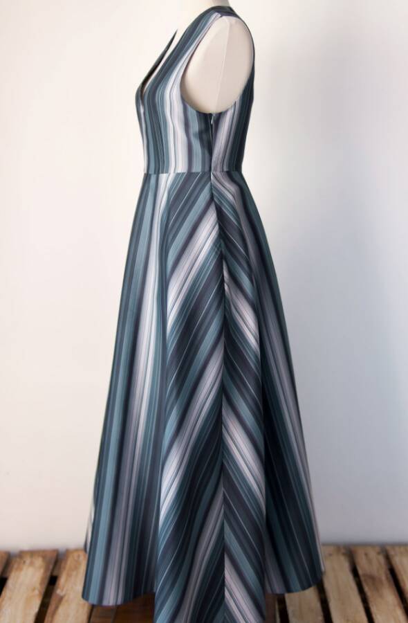 ZÜMRÜT ÇİZGİLİ ELBİSE ( gömlek dahil değildir ) - 11