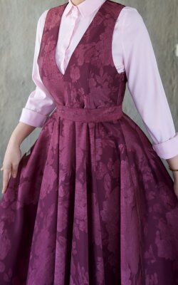 v yaka elbise - hrmonny