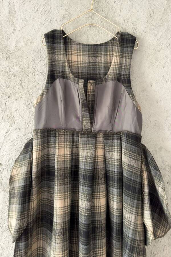 HAKİ EKOSE YÜN ELBİSE - 7