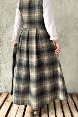 HAKİ EKOSE YÜN ELBİSE - 5