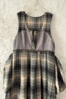 HAKİ EKOSE YÜN ELBİSE - 7