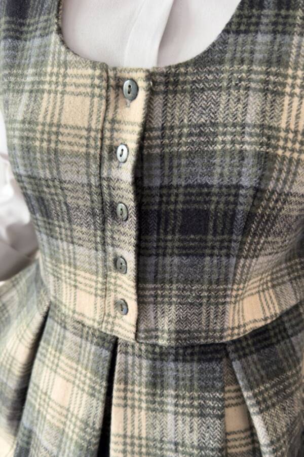 HAKİ EKOSE YÜN ELBİSE - 9