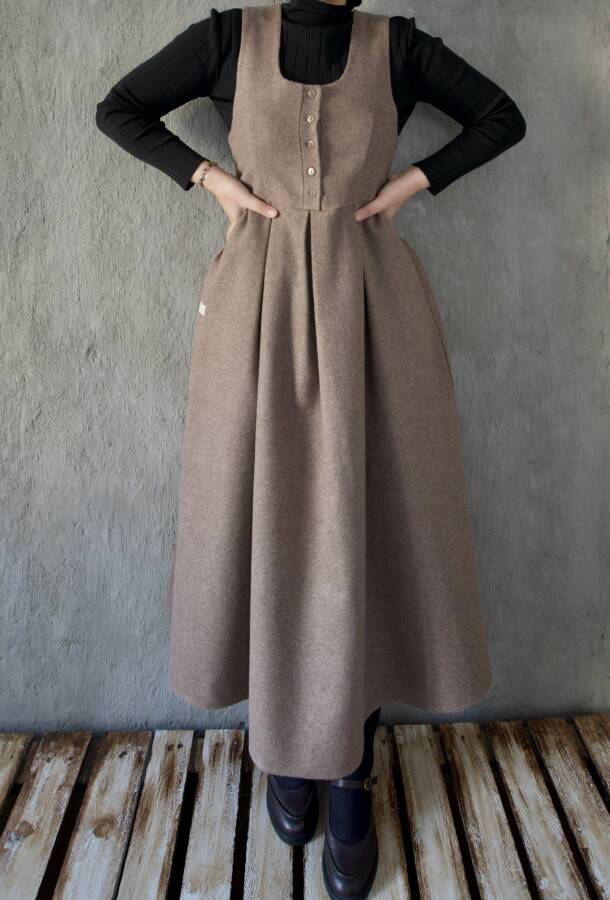 VİZON KAŞE ELBİSE - 1